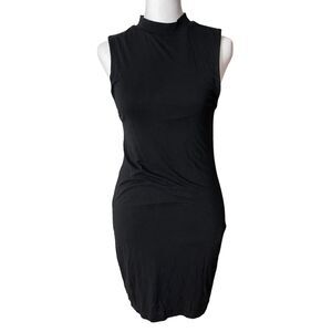 BLQ XS / Small Mock Neck Dress Black Sleeveless Bodycon Mini Revolve